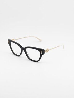 Gucci GG1205O 001 Eyeglasses Black / Gold 52mm Cat Eye Frame